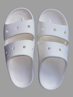 CROCS White Dual-Strap Slide Sandals